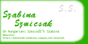 szabina szmicsak business card